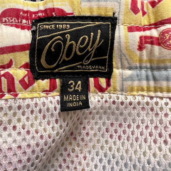 Vintage OBEY SwimShorts Size 34 - Picture 4 of 6
